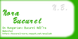 nora bucurel business card